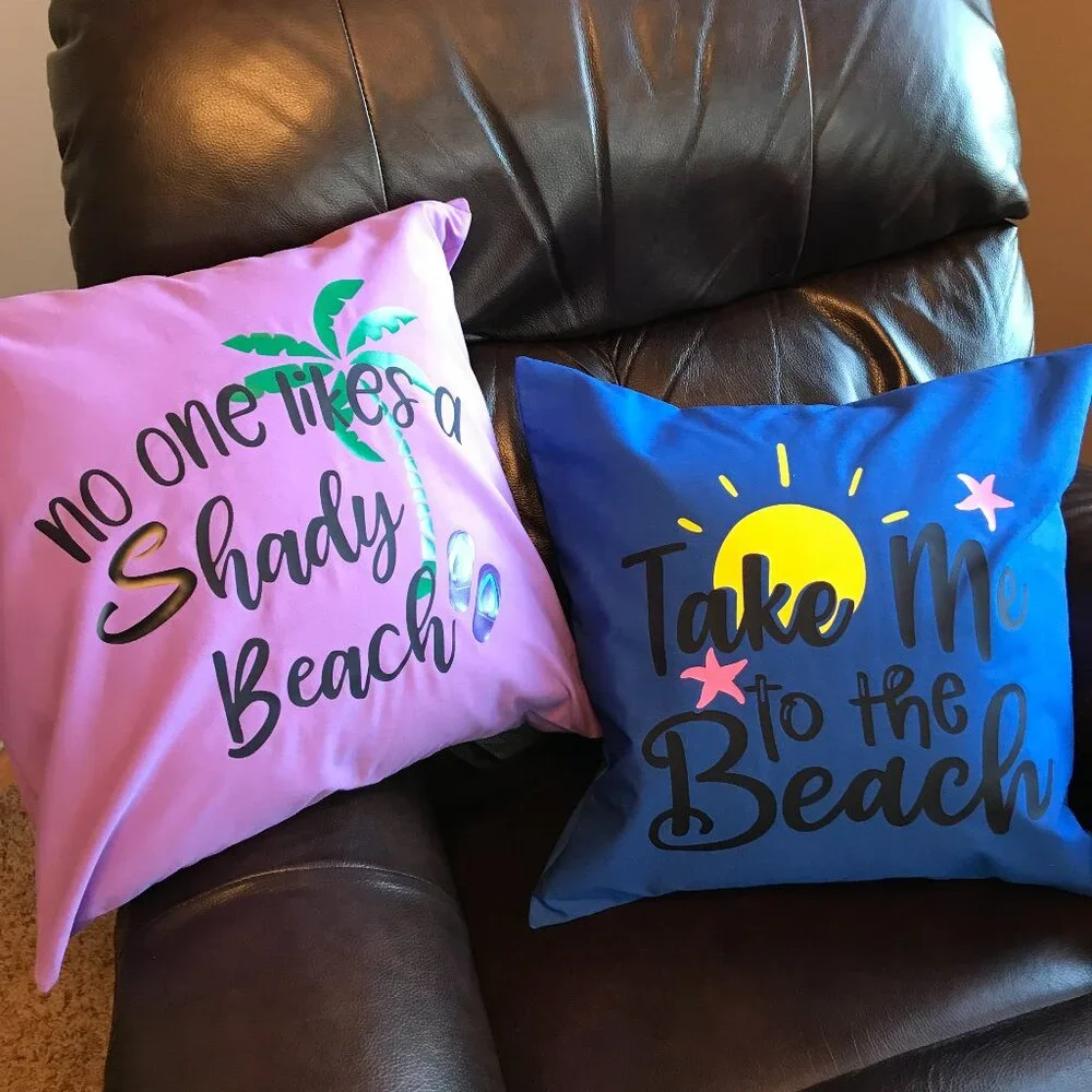 Handmade Beach Pillow Cover, Whimsical Ocean Décor Eco Friendly 18 x 18 inches